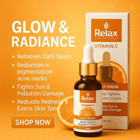 Relax UK Vitamin C Face Serum 30ml glow & balancing Skin Tone, Reducing Skin Aging