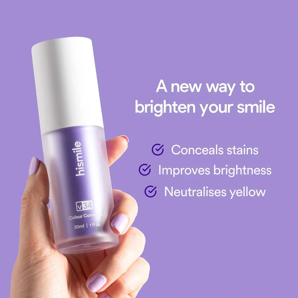 HiSmile V34 Purple Teeth Whitening Serum – Instant Stain Removal & Brighter Smile
